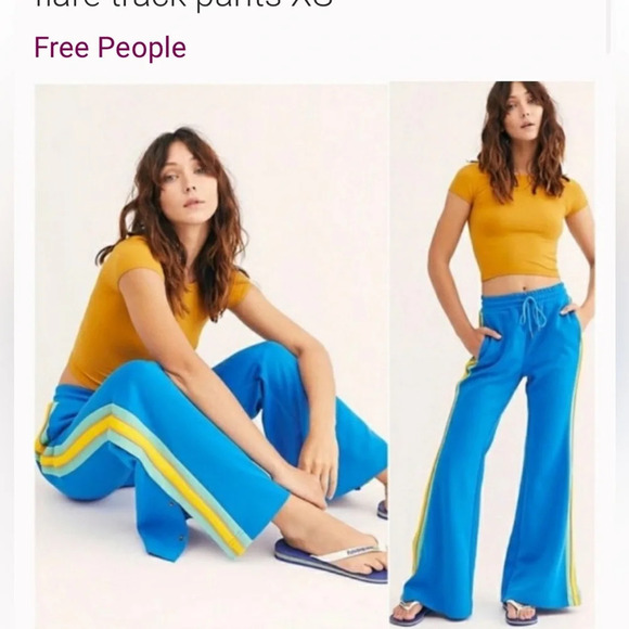 Free People She’s a Rainbow track pants ALTERED size small - Picture 1 of 15